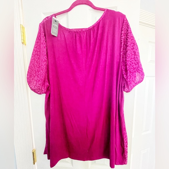 NWT Lane Bryant Swing Tee Purple Plum Color Keyhole Top Shirt Size 22/24 2X $50 - Picture 7 of 8